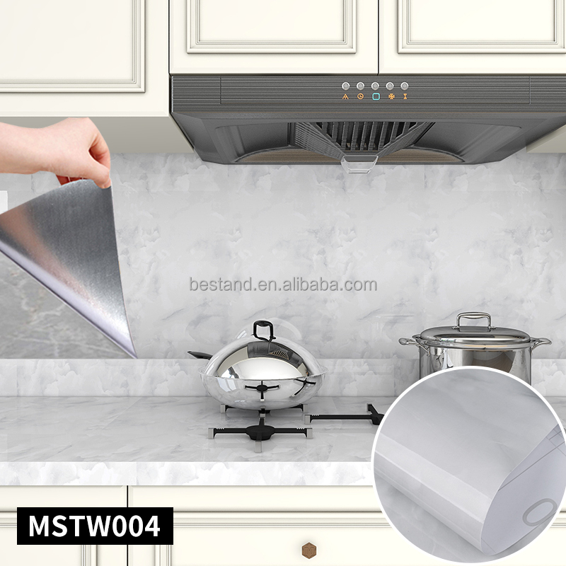 60cm*10m Roll Marble Stick And Peel Wallpaper For Kitchen Bedroom