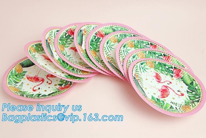 Party supplies, custom printing table rose gold paper biodegradable dinner disposable plate,Compostable Eco Friendly Env
