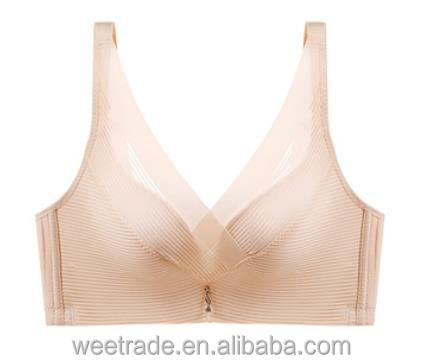 Cross mesh breathable seamless underwear push up bra plus size lingerie for ladies