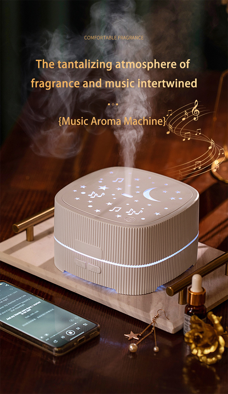 HOMEFISH Bluetooth Music LED Light Essential Oil Diffusers Aroma Diffuser Humidifier 500ML