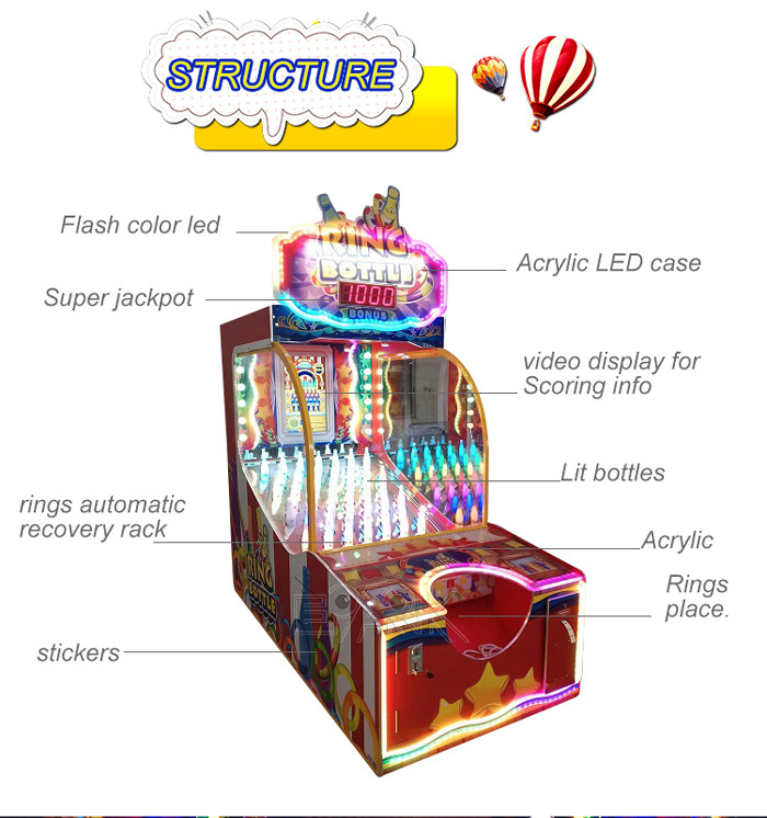 Commercial Redemption Game Machine Tickets Arcade Automatically Out Rings