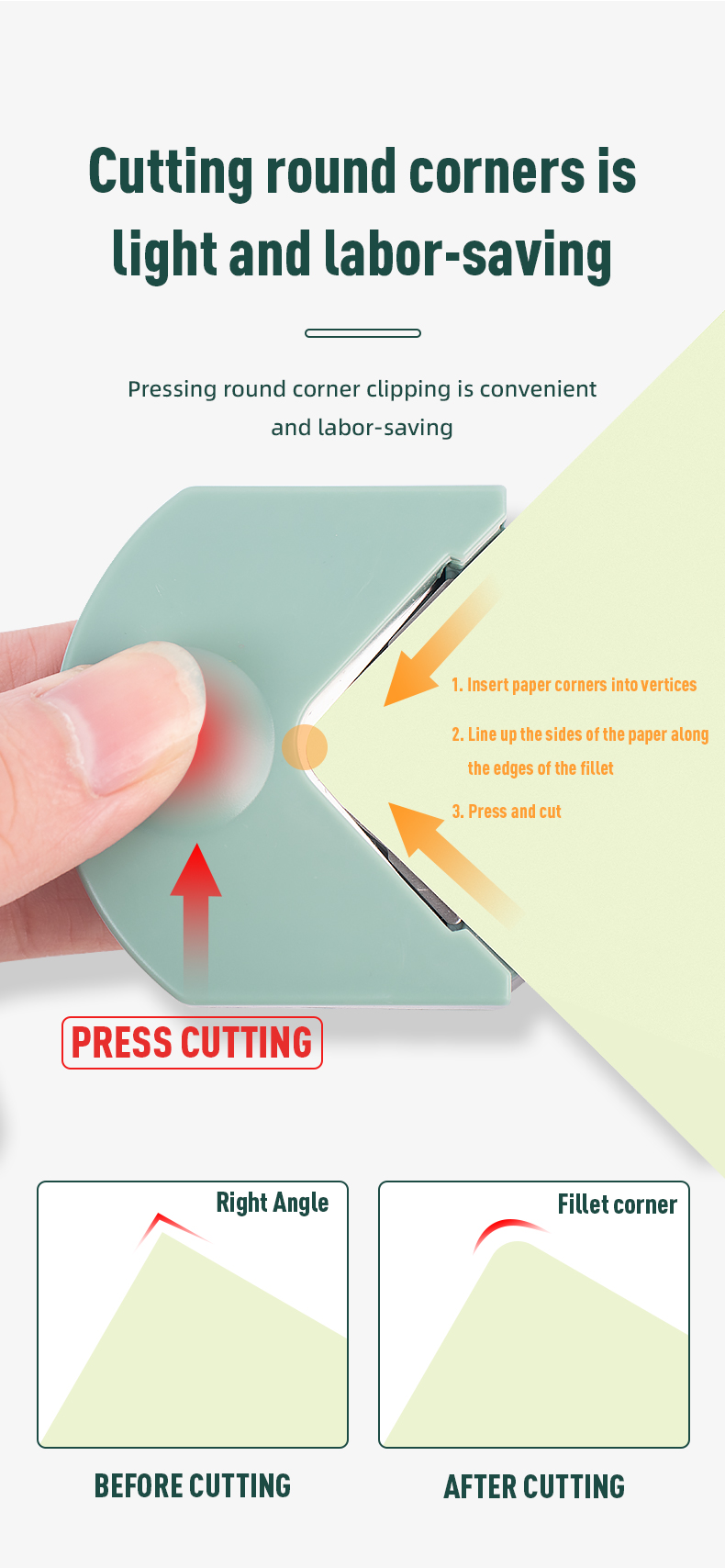 1 Hole DIY Handmade Crafts Border Punch Handmade Round Corner Paper Cutter R4 Corner Rounder Paper Punches
