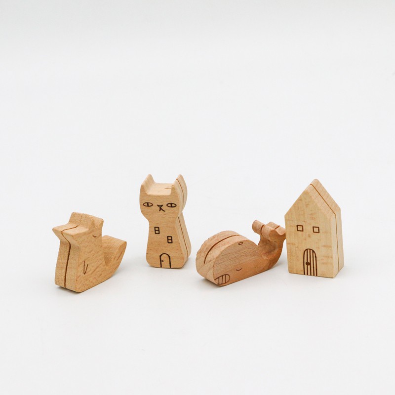 Laser Engraving Wooden Business Card Base Card Holder Animal Shape