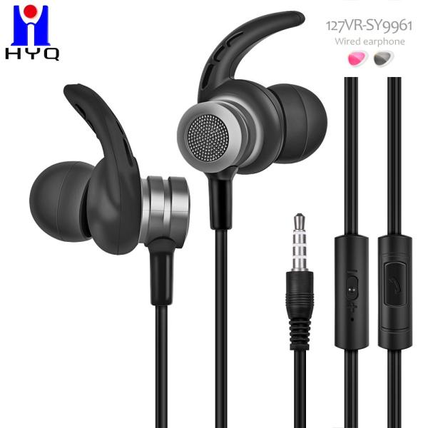 TPE Wired In Ear Earphones Sweatproof Soft Running Sports Earbuds With 3.5mm