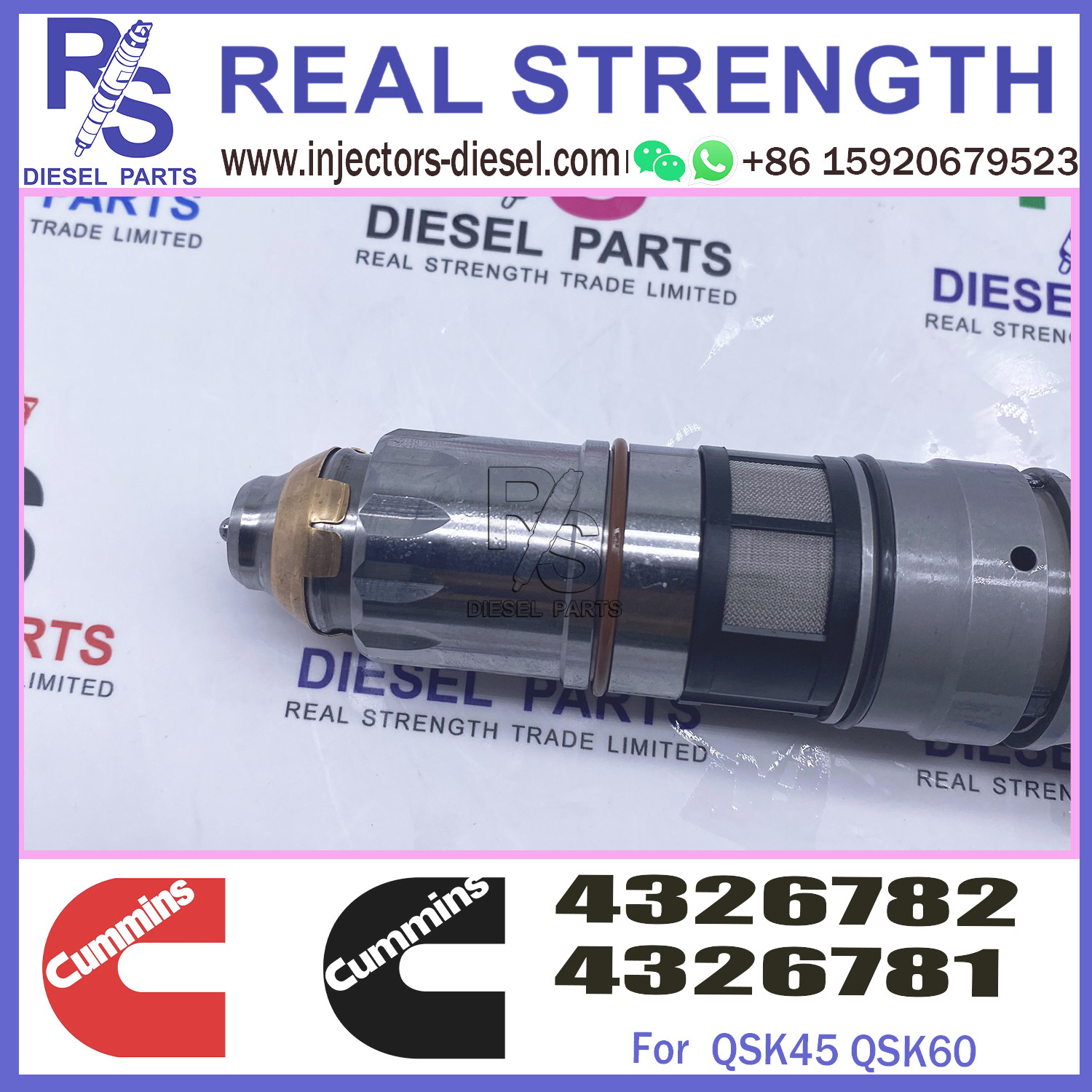 4326782 QSK60 Cummins Diesel Injector 4326780 4001813 4087893 4088427