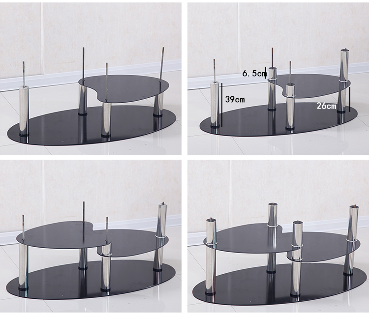 Luxury Modern Coffee Table , Multifunctional Round Glass Center Table