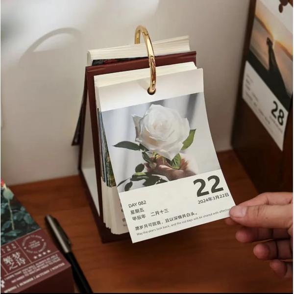 Quality Custom Printed Advent Calendar Desk Calendar With Tear Off Landscape Paintings for sale