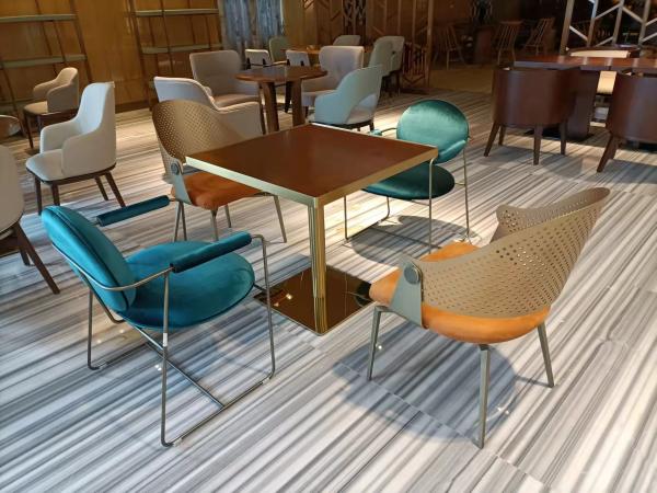 Hairline Golden SS Dia 100cm Hotel Restaurant Furniture Round Glass Dining Table
