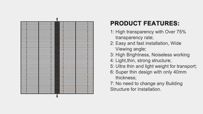 Indoor Advertising Transparent LED Panel Display P3.91-P7.82 Glass Window LED Display