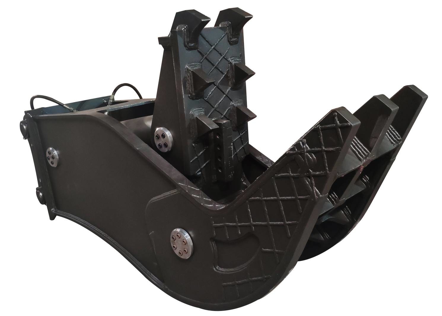 Excavator Demoliton Rock Breaker Attachment With 4 Side Blade Low Noise High Performance 2250KN Force