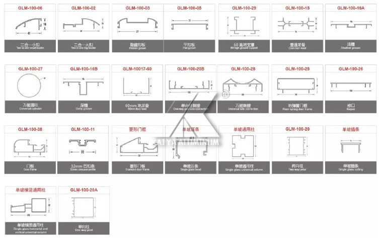 6063 Aluminum Extrusion Alloys Private Customization Frame Building Office Partition