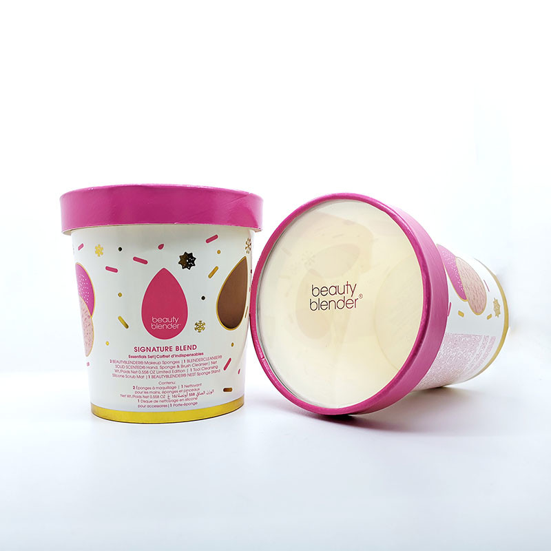 Custom Print Gold stamping Food Safe Grade Paper ice cream yogurt paper cup With Lid