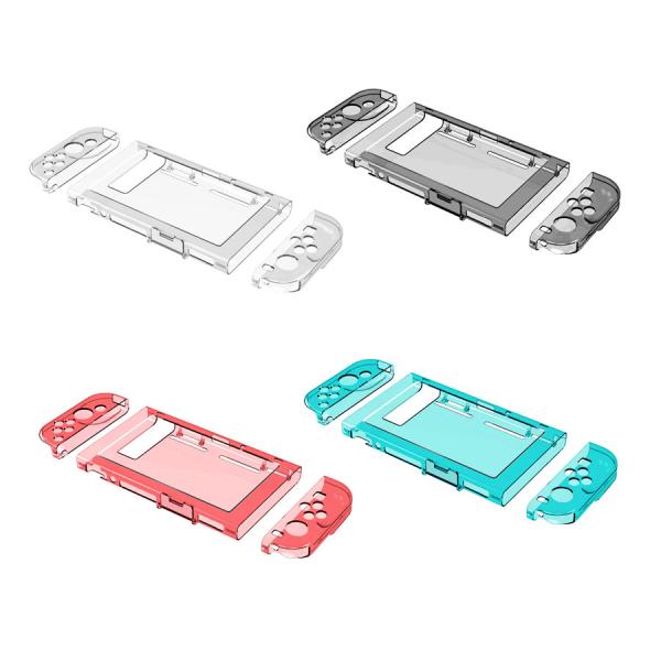 Hot New Crystal Clear Full-Body Protector Case for Nintendo Switch Blue Red