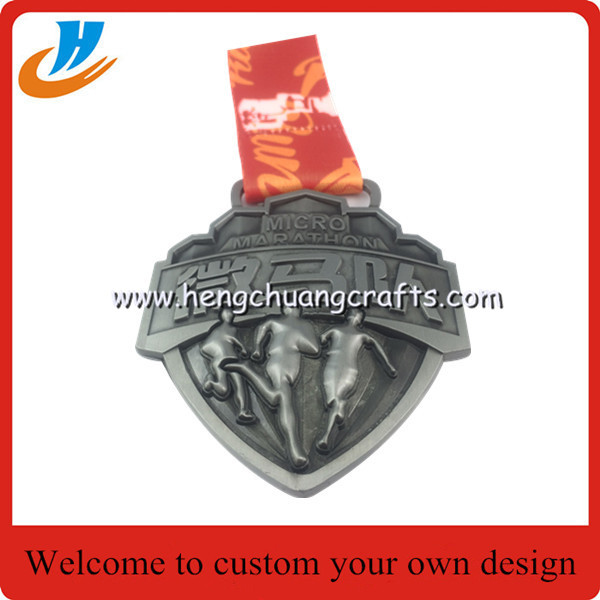 30KM sports metal medal,Marathon running medals with antique brass plated