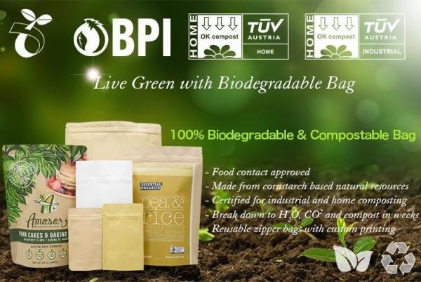 Bagease Bagplastics Eco friendly flower seeds package brown white Kraft paper