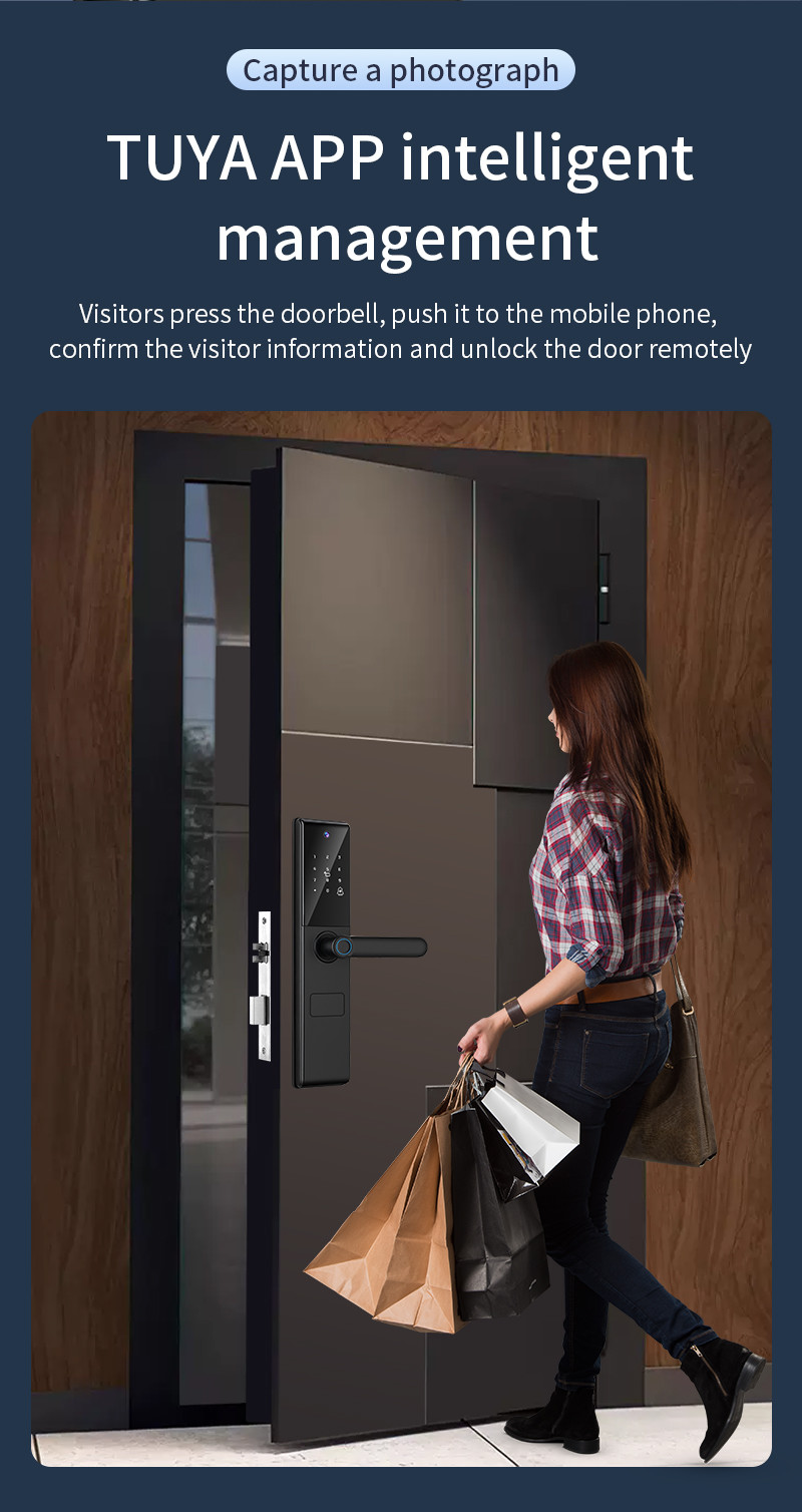 Digital Viewer Lock Wifi Tuya APP Camera Lock Biometric Fingerprint Smart Door lock