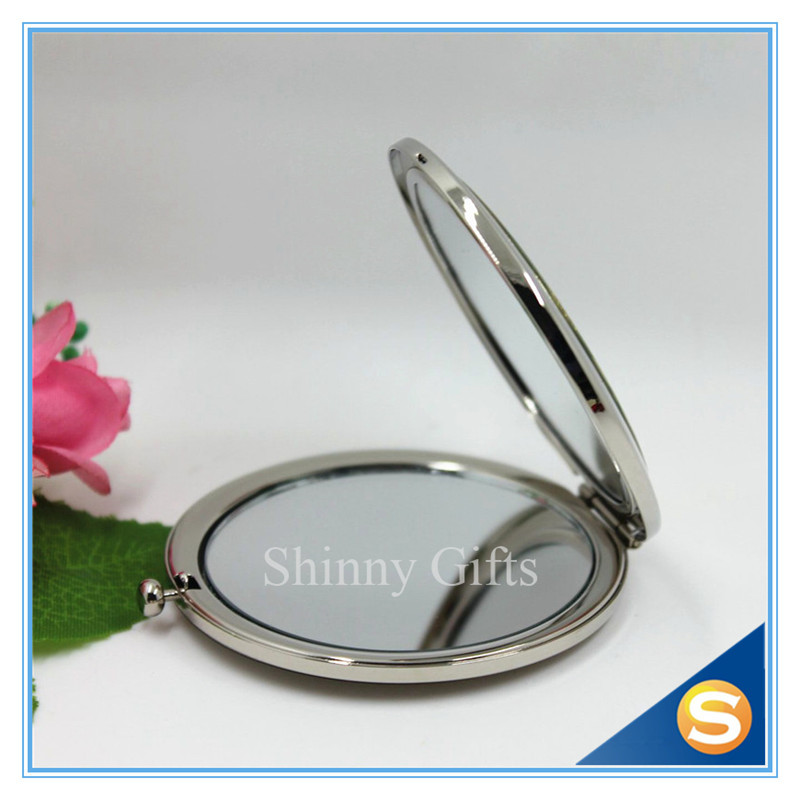 Shinny Gifts Promotion Gift Folding Custom Printed Metal Compact Mirror