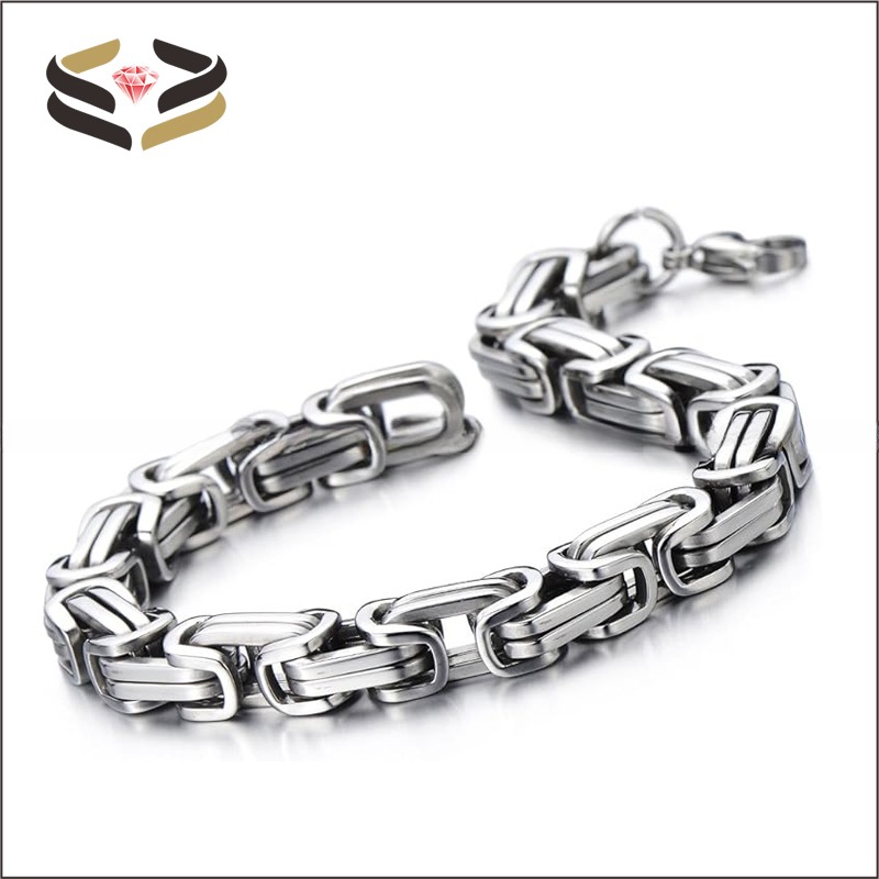 High Polished Braided Link Stainless Steel Bracelet for Men Women Clasp