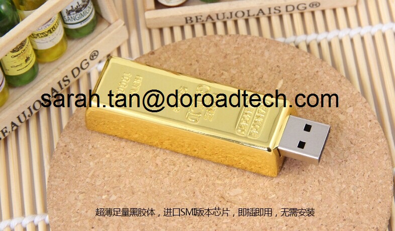 Metal Gold Bar Shaped USB Flash Drive Wholesale Customize any USB Pendrive