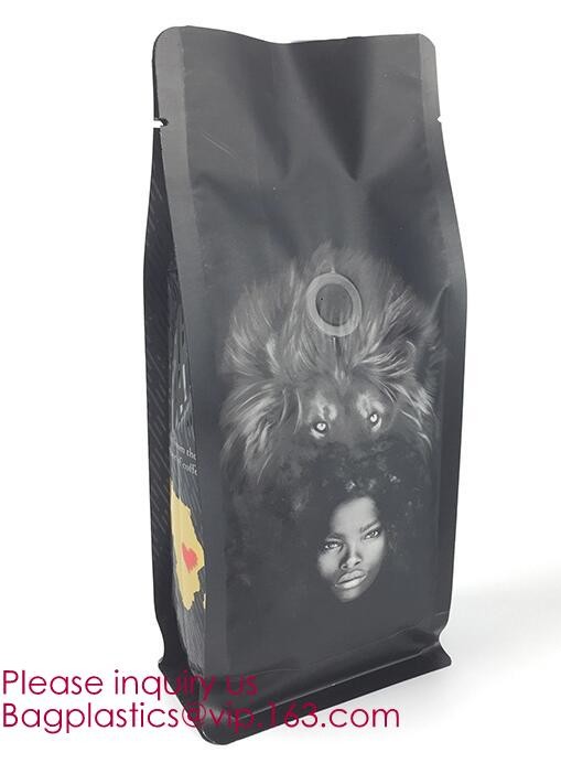 Biodegradable Foil Square Bottom Gusseted Bag, Flat Bottom Gusset Coffee Bag with Degassing Valve,gusset packaging bag f