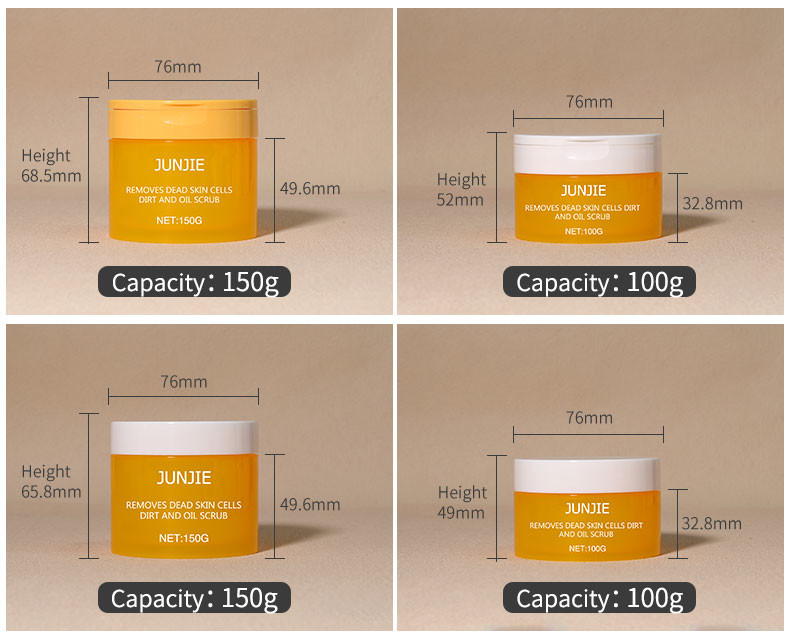 Custom Luxury Plastic Jar With Flip Top Lid 100g 150g PP Empty Cream Jar With Spoon