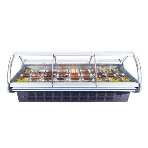 Butchery Shop Deli Display Refrigerator Meat Display Fridge Showcase With Back