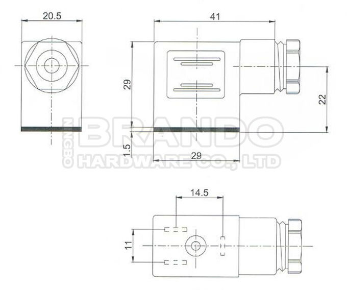 18mm MPM DIN 43650 Form A DIN 43650A Solenoid Coil Connector 1