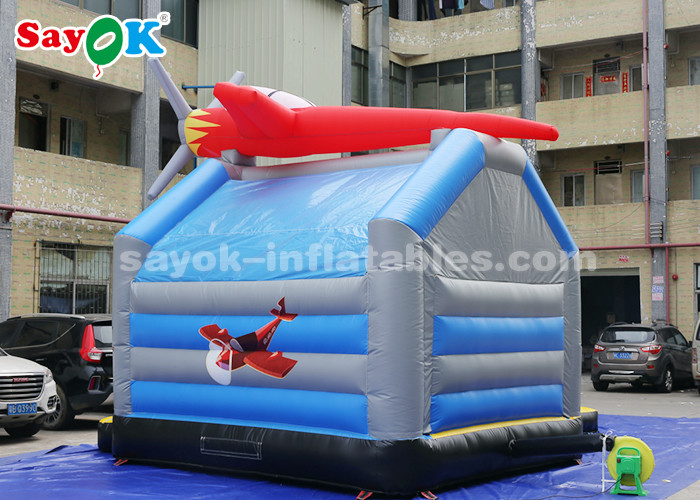 Inflable Bouncer Slides 0.4mm PVC Tarpaulin Inflatable Jump And Slide Bouncer With Airplane For Kids