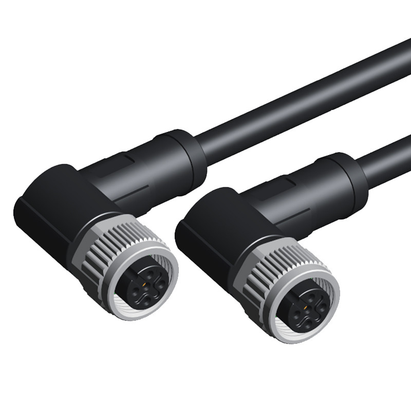 Waterproof M12 8 Pin Female Connector 5P 12P With A / D Coding
