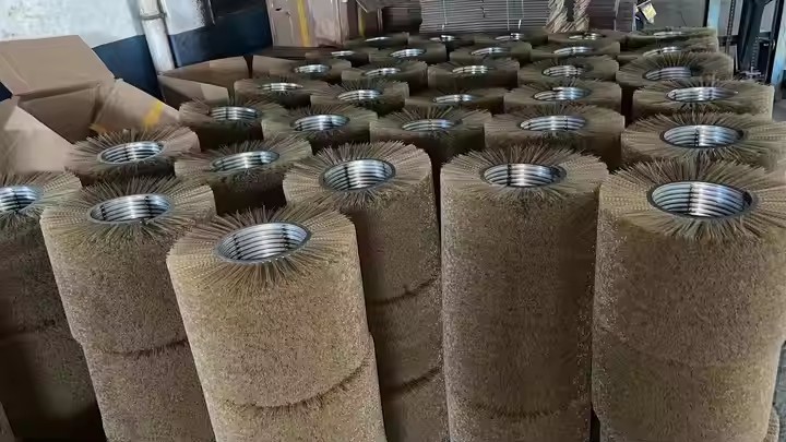 Double Stainless Steel Belt Spiral Roller Brush With Or Without Shaft