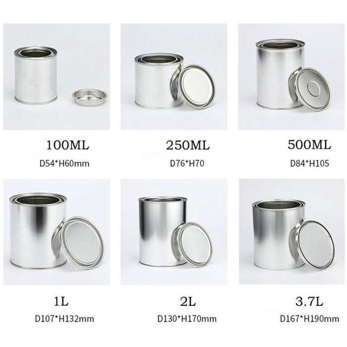 250ml Empty Tins Cans Metal Tin Can With Lid For Paint Coating Glue