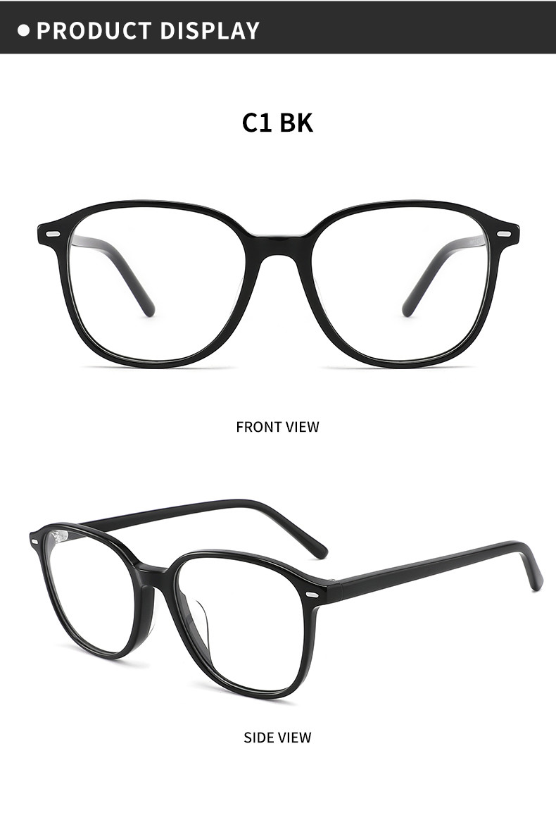 Square Optic Eye Women Men Round Acetate Glasses Oversized Eyeglasses Frames