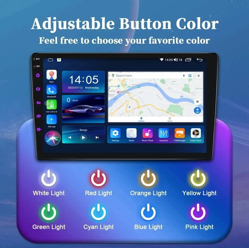 USB Connection Universal Android Car Screen for 7 9 10.1 inch Double Din Car Radio