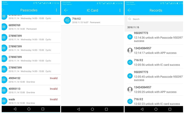 Gold Color Remotely Control Smart Keypad Door Lock with TTlock app Card Key