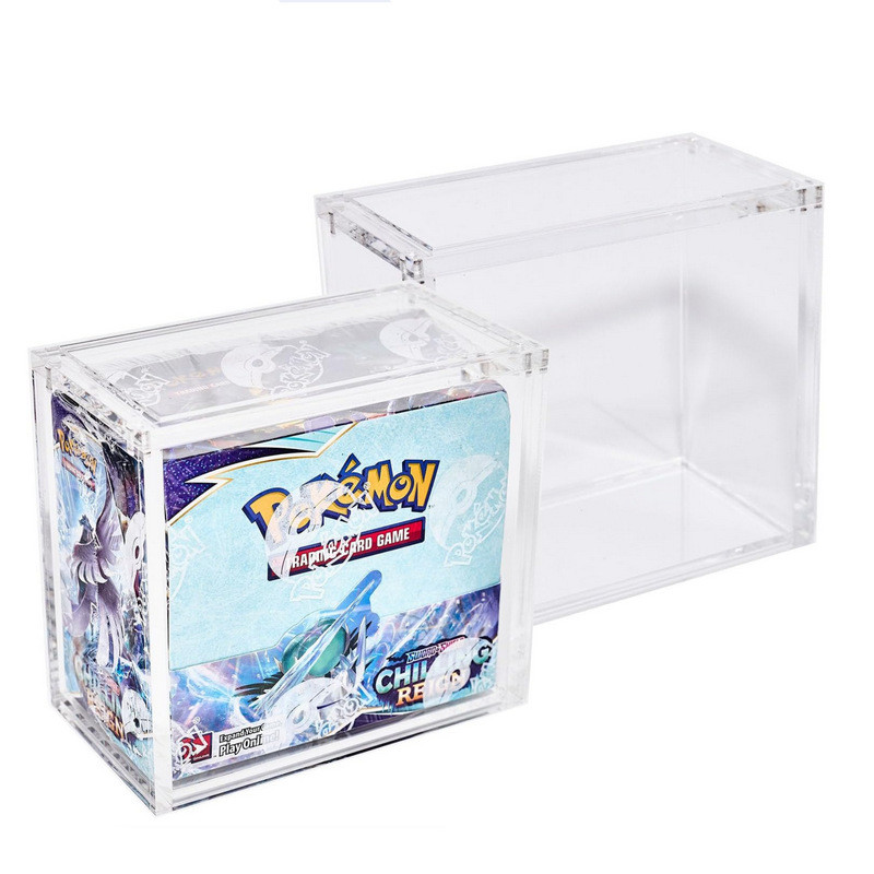 Custom Acrylic Magnetic Box Game Card Collection Storage Box Acrylic Display Case for Pokémon Cards