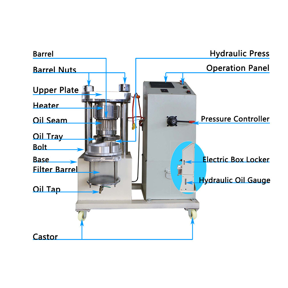 340Kg 220V CE Hydraulic Oil Press Machine Cold press Stainless Steel 1500W