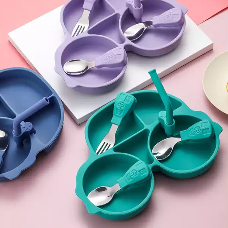 Baby Feeding Silicone Spoon Set Customized Car Shape Bpa Free