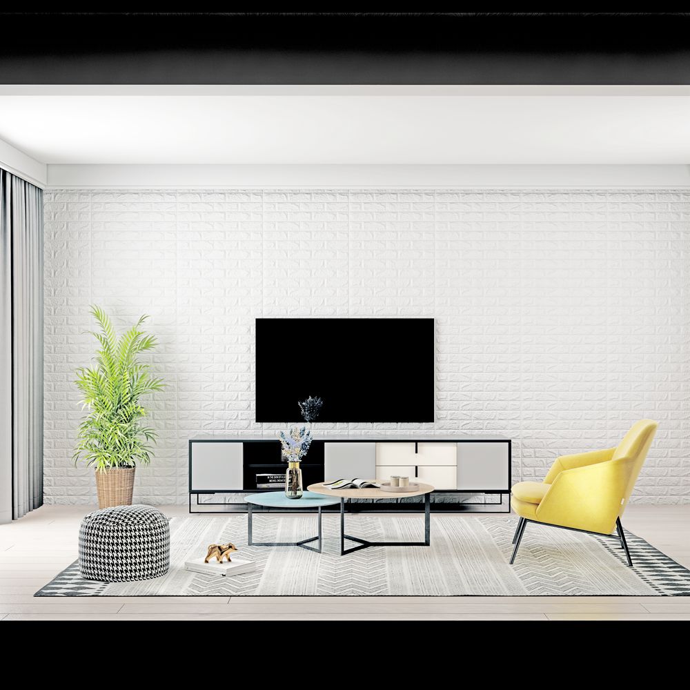 Soft Packages Design Style Waterproof Moistureproof 3D PE Foam Brick Wall Sticker 10mm Thick White Color Wall Decor Wallpaper