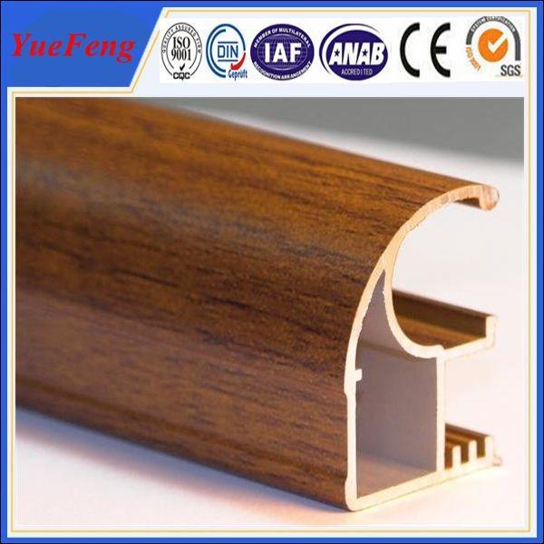 Wood finished aluminum extrusion profiles,aluminum window frames price for South