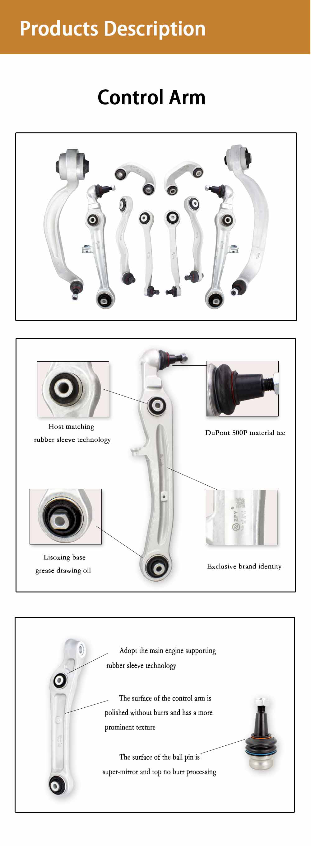 ZPY Front Steering Tie Rod For Porsche 911 12-19 718 911 11- 991 Boxster Cayman 98133104502
