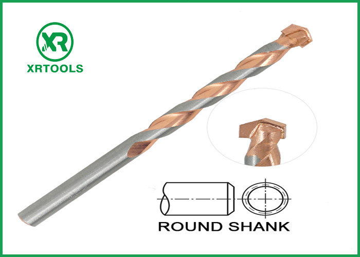 Round Shank Metric Masonry Drill Bits Copper Plated L Flute For Concrete Brick