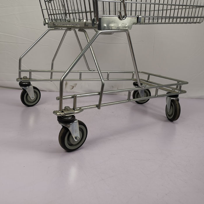 Regular 125L Supermarket Shopping Trolley Zinc 4 Wheel Shopping Trolley CE