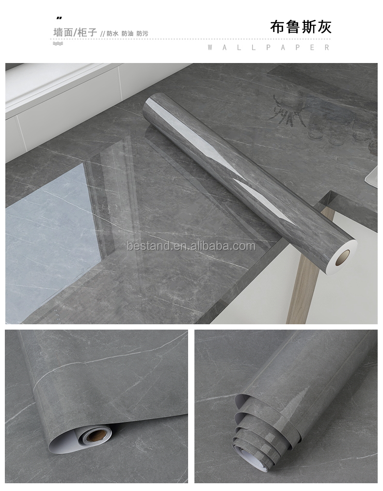 Waterproof Marble Wall Sticker Wallpaper Modern Design Style Thicken Peel Off Self Adhesive Kitchen Counter Top Removable
