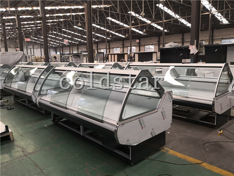 Factory Outlet Supermarket Commercial Meat Display Counter Deli Freezer for Cheap Sale