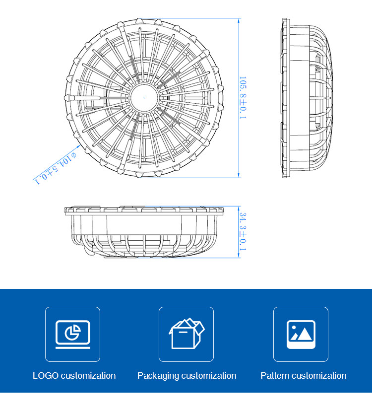 HADYFAN Jacket Cooling Fan With Brushless Motor Standard Outer Diameter 106mm