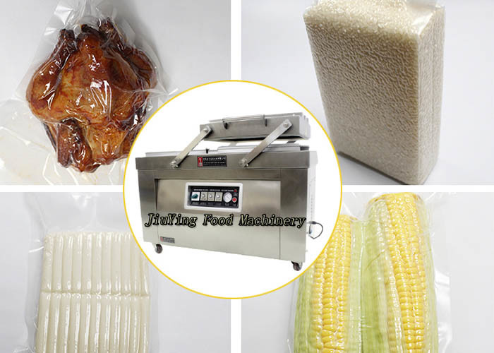 Two Chamber Automatic Vacuum Packing Machine For Seafood , Salted Meat , Beef