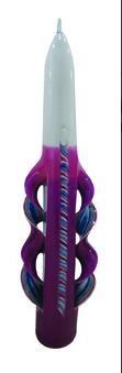 100% paraffin wax unscented & handmade 8"tapered havdalah candle packed into