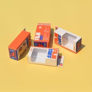 Custom Windowed Packaging Box Drawer-Style & Foldable Paper Box With Hanging Tab