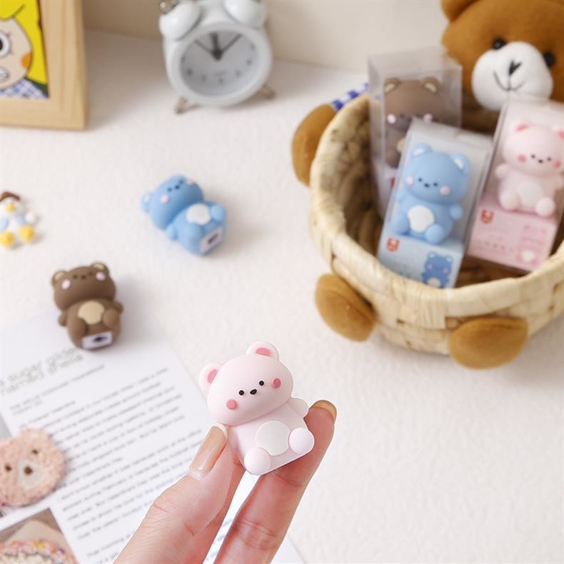 Mini Kids Pencil Sharpener Stationery Cute Manual Pencil Sharpener Silicone Stationery