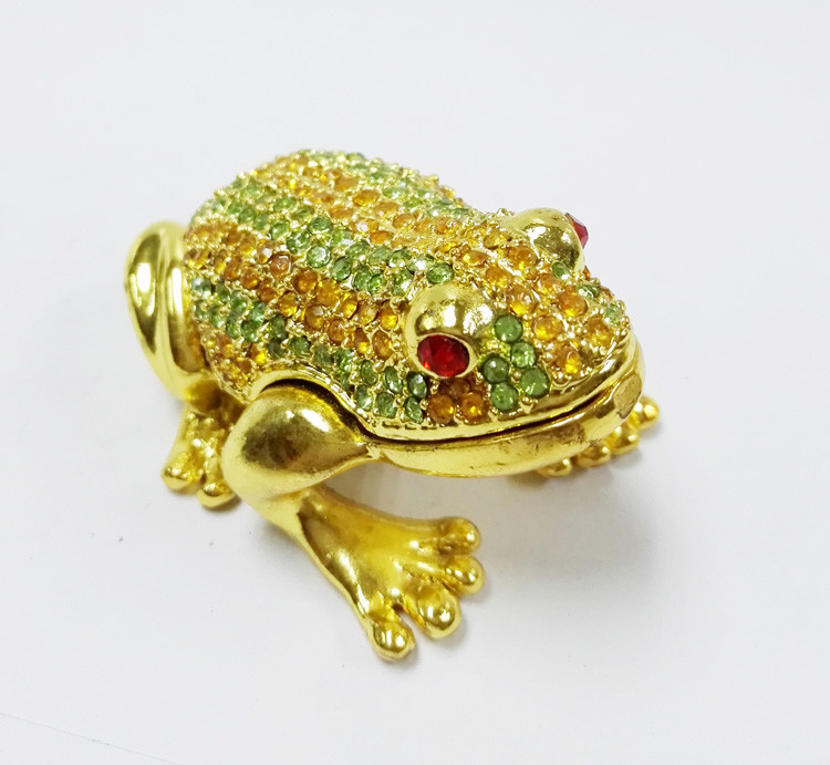 Animal trinket jewelry box Frog diamond decoration trinket jewelry box metal jewelry box